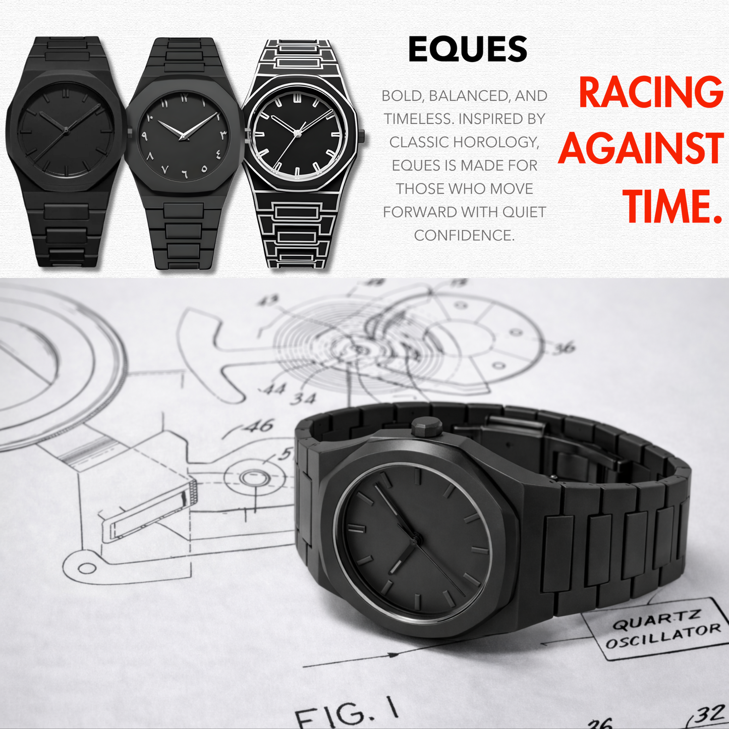 EQUES ARABIC SILVER METAL BLACK