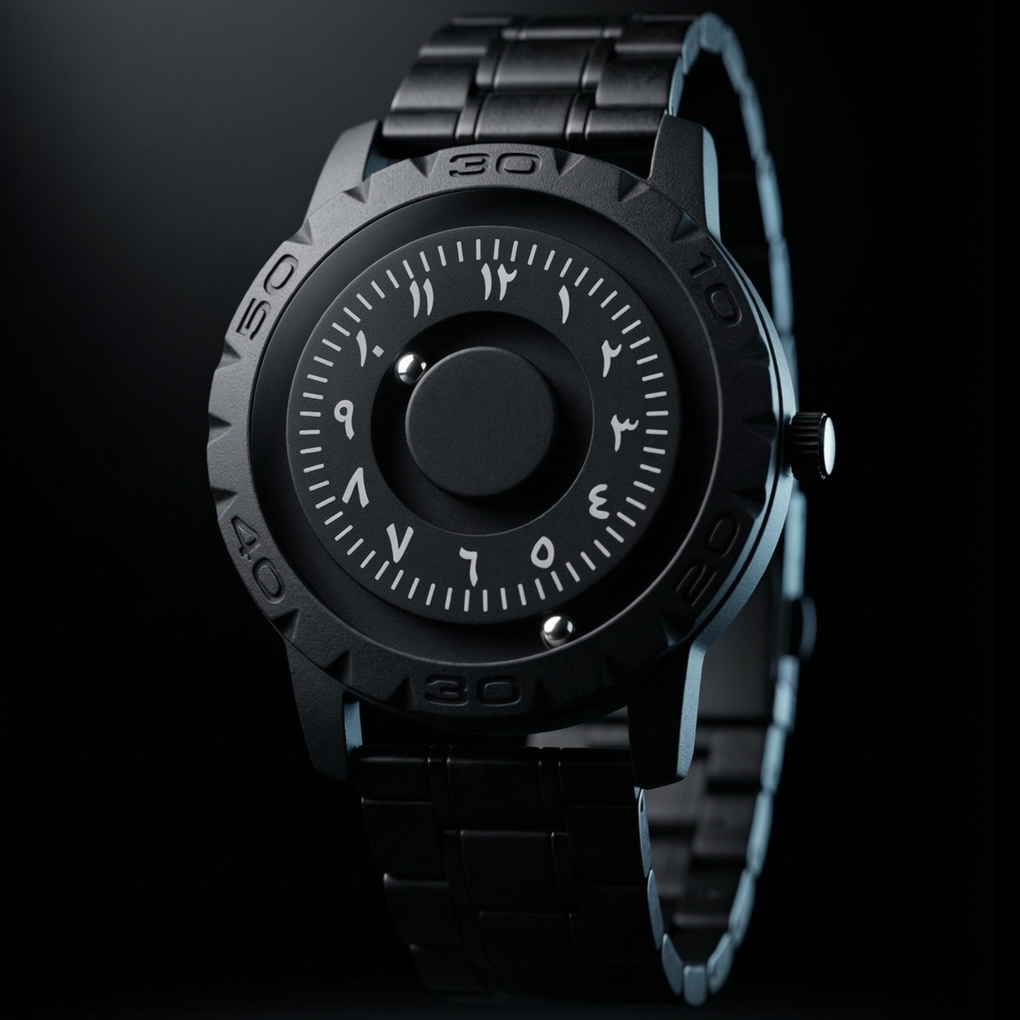 Magneto Metal Arabic Black Watch