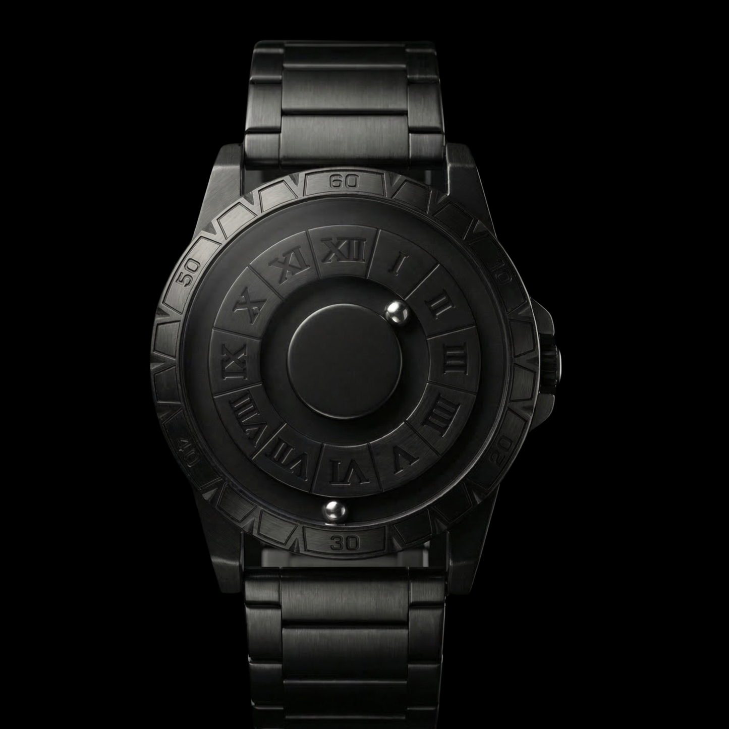 Magneto Metal Roman Black Watch classic