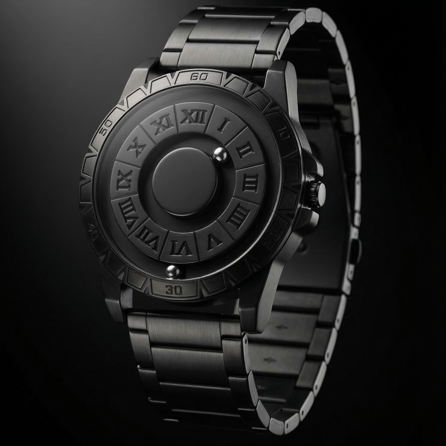 Magneto Metal Roman Black Watch classic