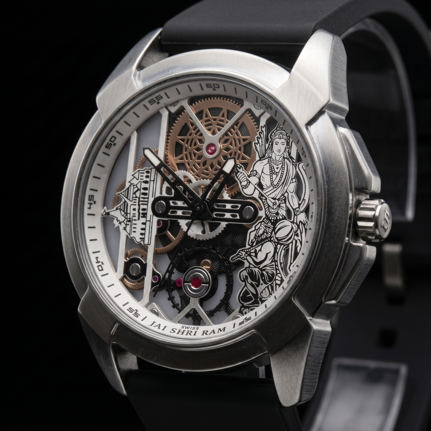 Raghunandan Matte Silver With Silicone Black S