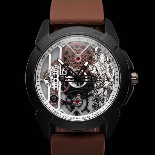 Raghunandan Matte Black With Silicone Brown S