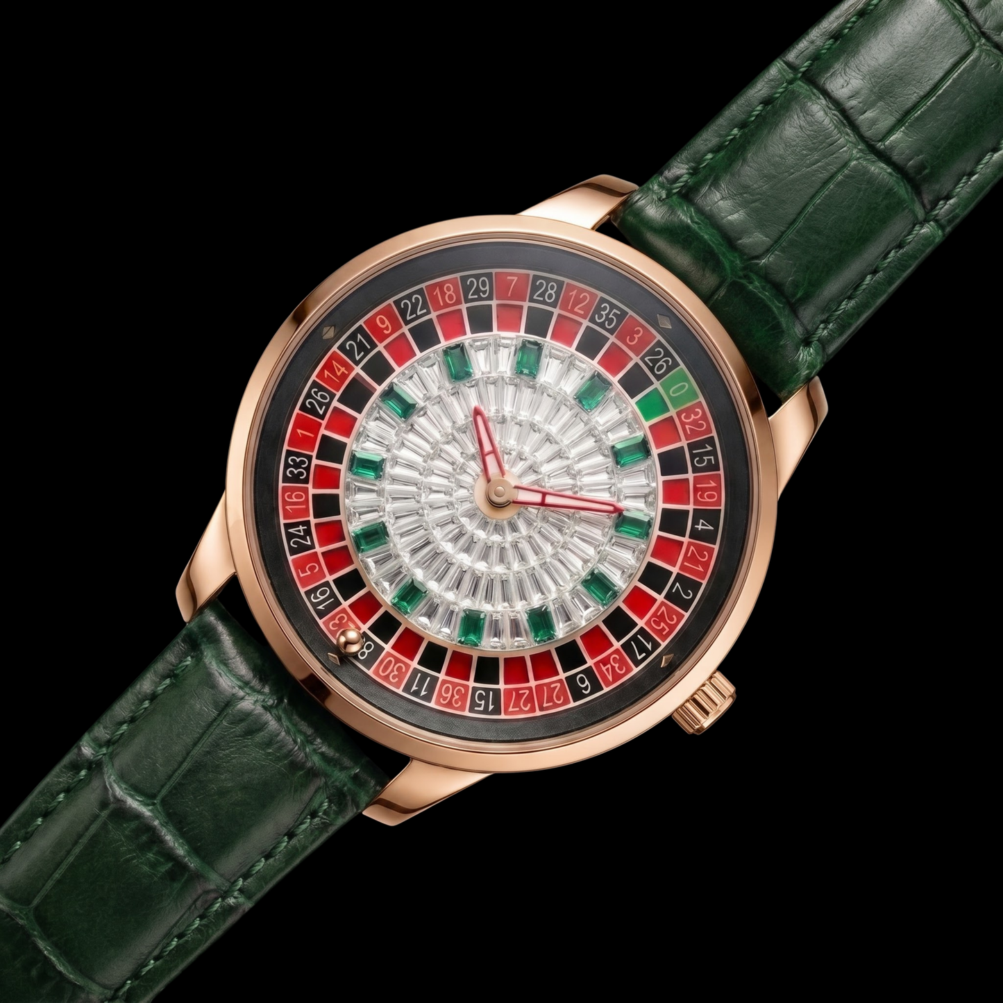 Casino Diamond Rose Gold With Green S