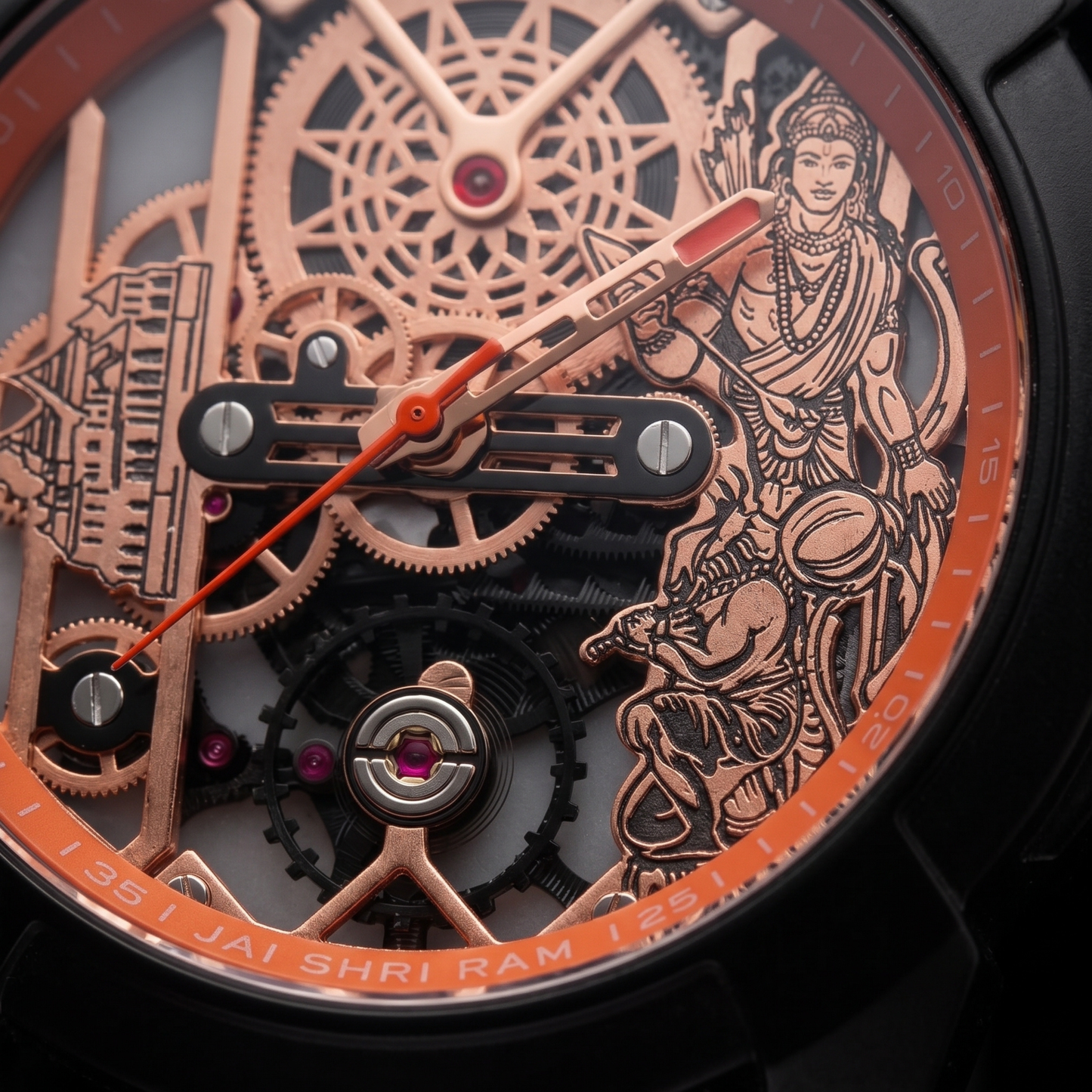 Raghunandan Matte Black With Silicone Orange S