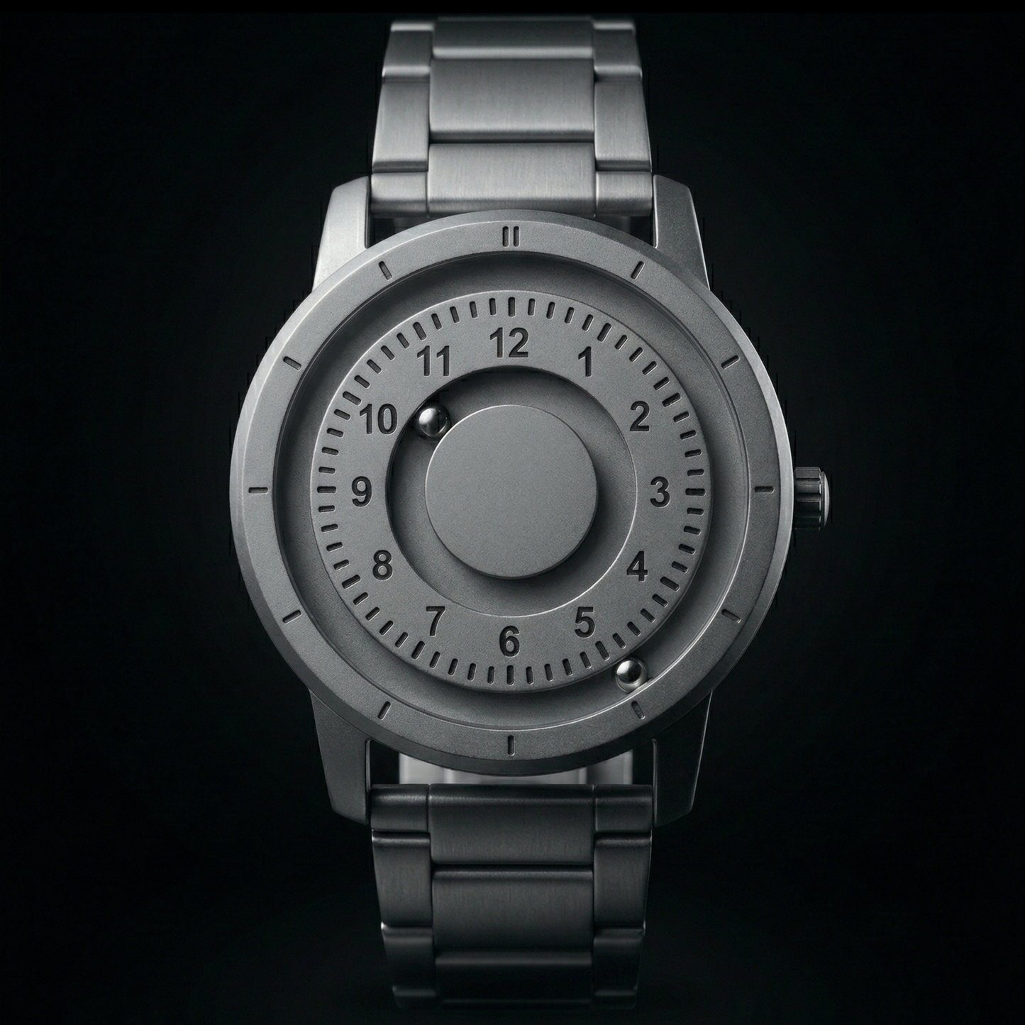 Magneto Metal Natural Number Silver Watch Classic