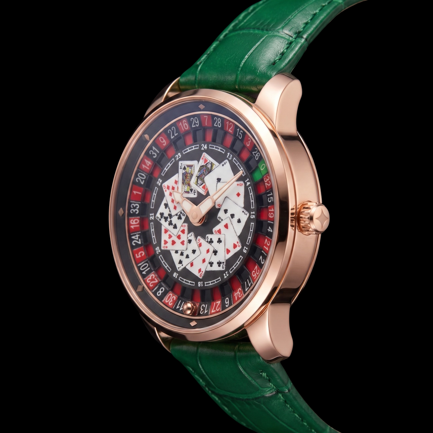 Casino Poker Rose Gold With Green S