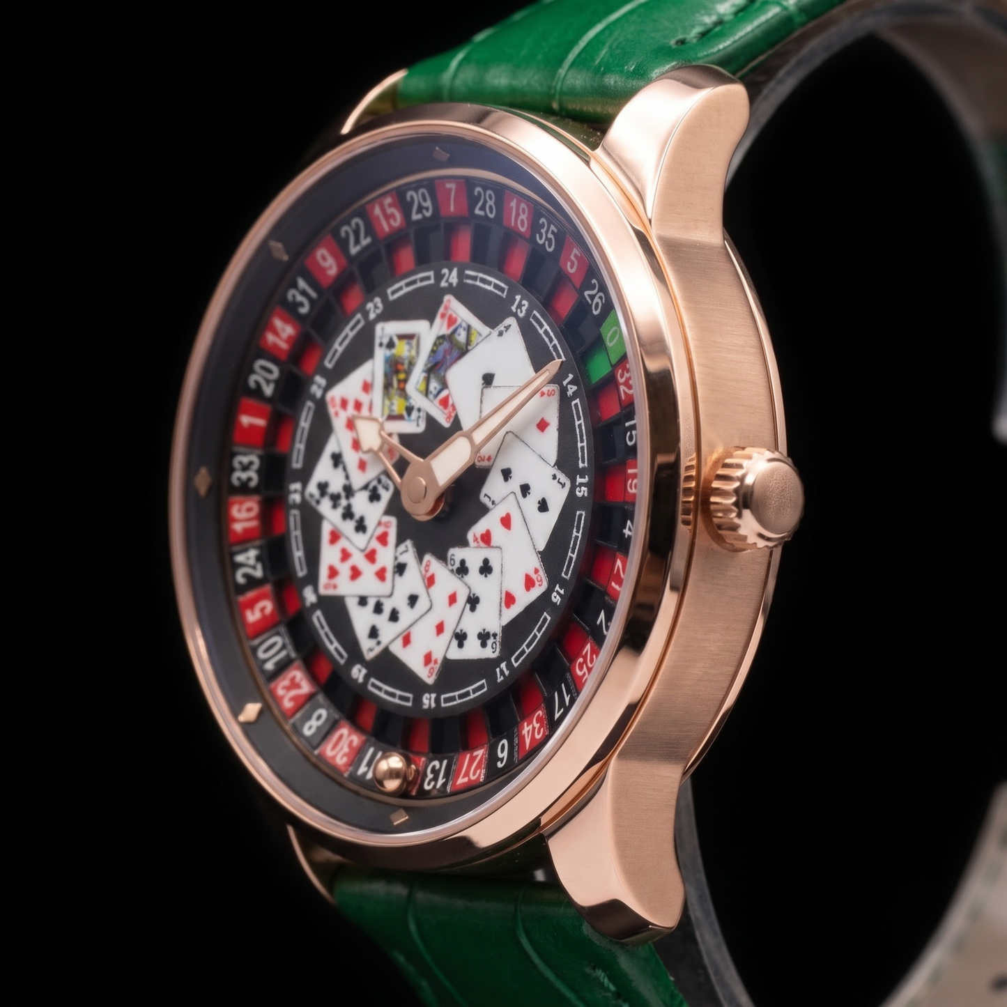 Casino Poker Rose Gold With Green S