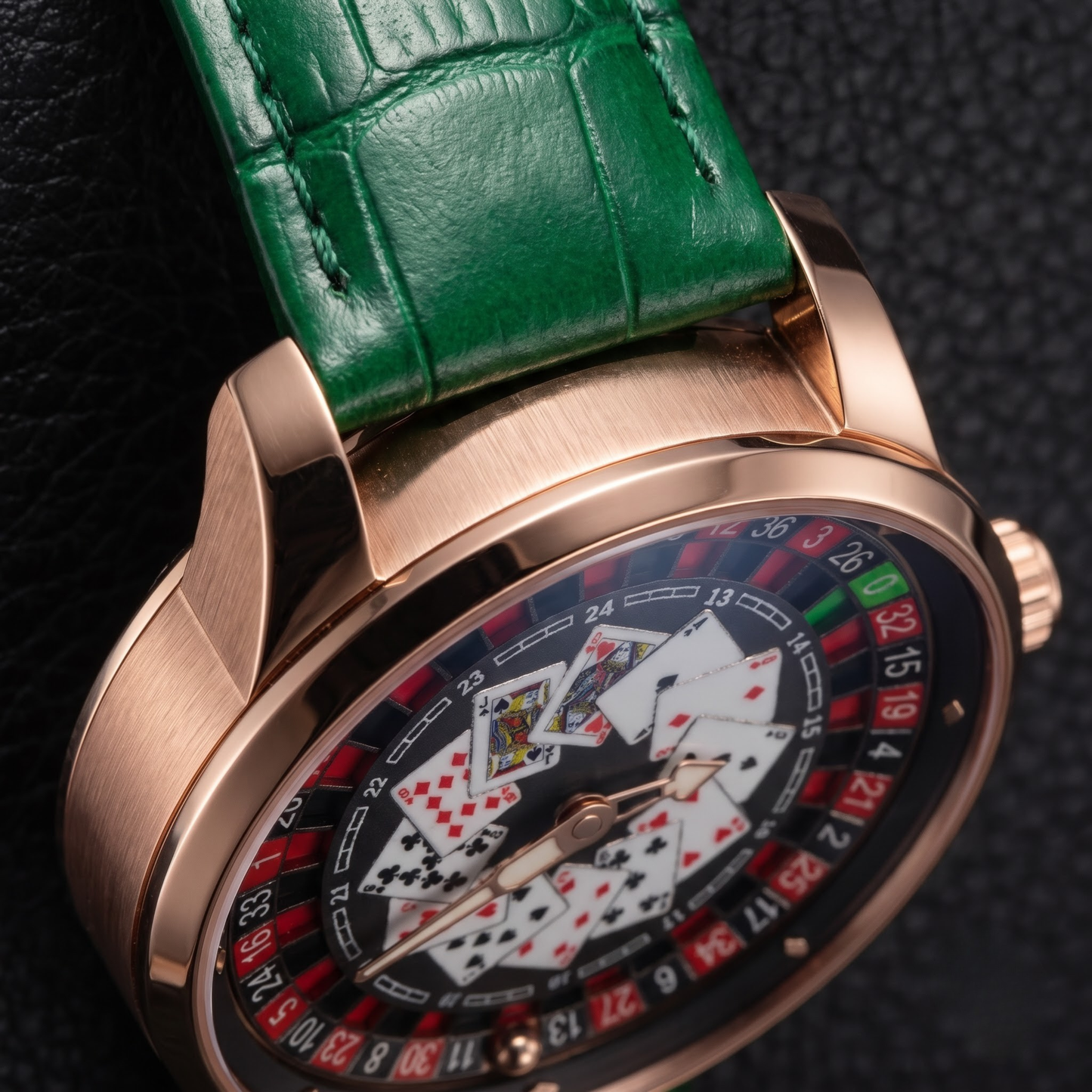 Casino Poker Rose Gold With Green S