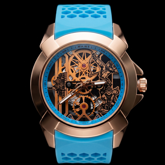 Raghunandan Gold With Silicone Sky Blue S