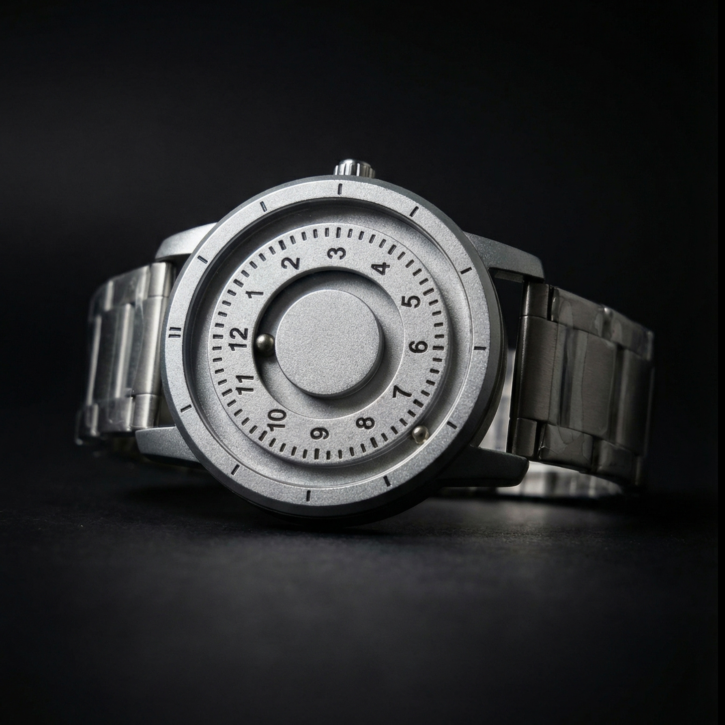 Magneto Metal Natural Number Silver Watch Classic