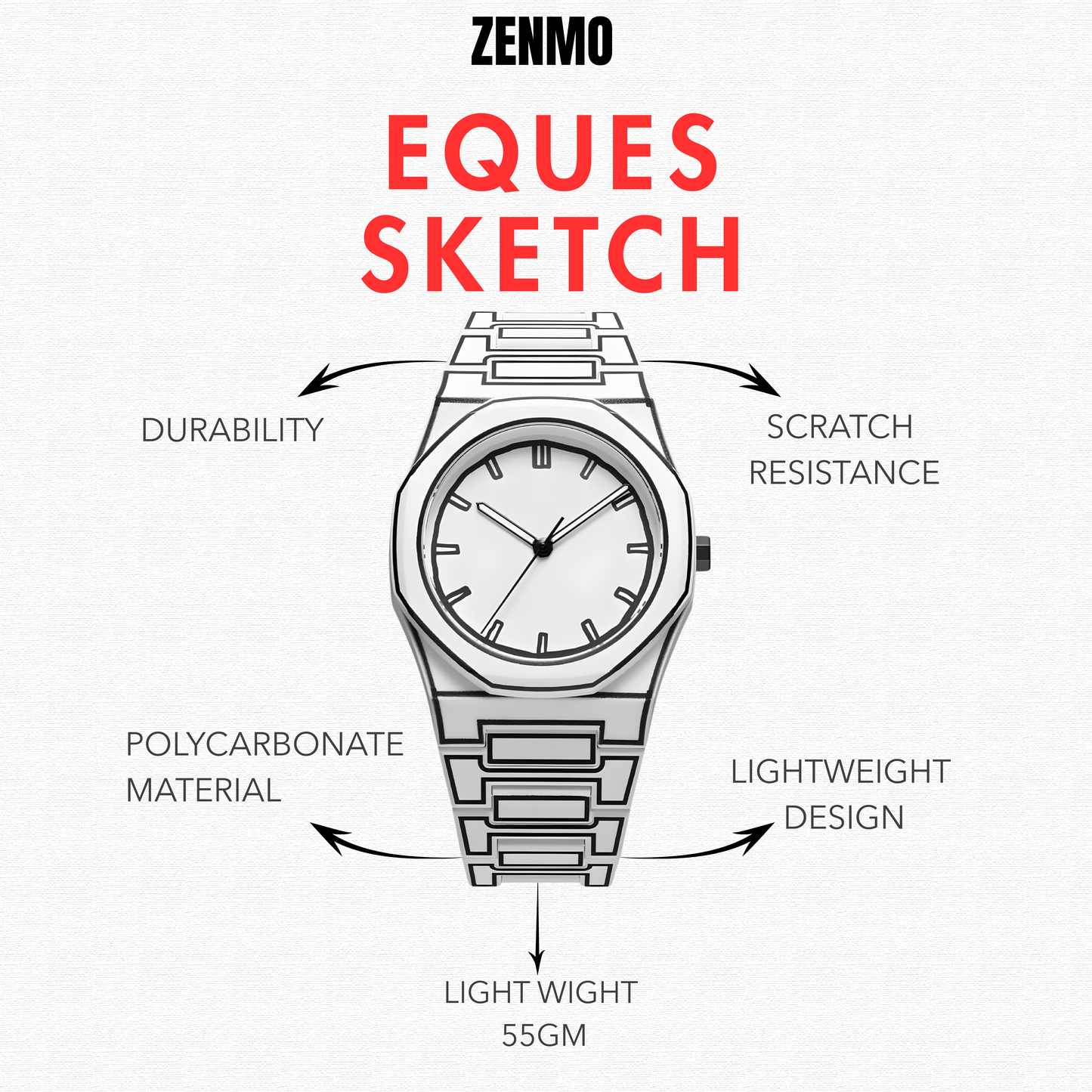 EQUES SKETCH WHITE WATCH