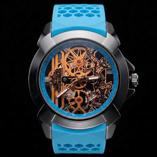 Raghunandan Black With Silicone Sky Blue S