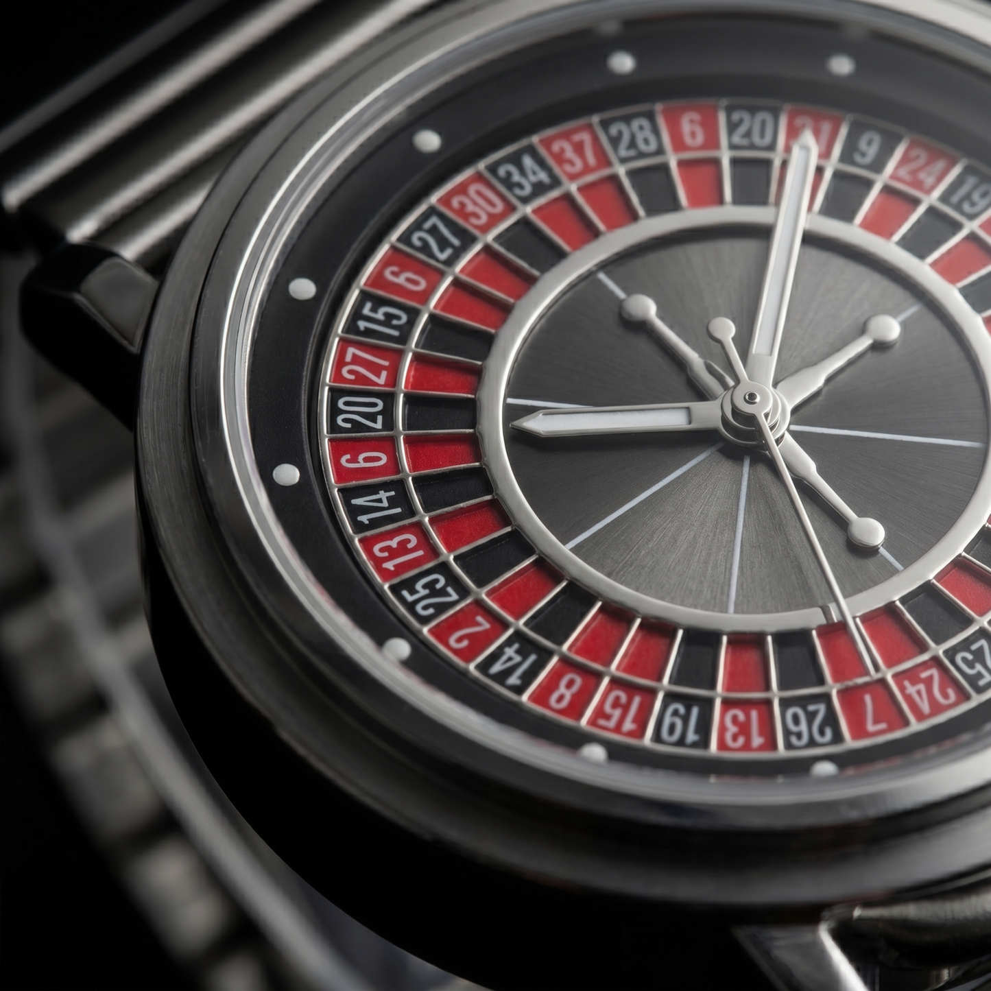 ROULETTE Gray With Black Silver