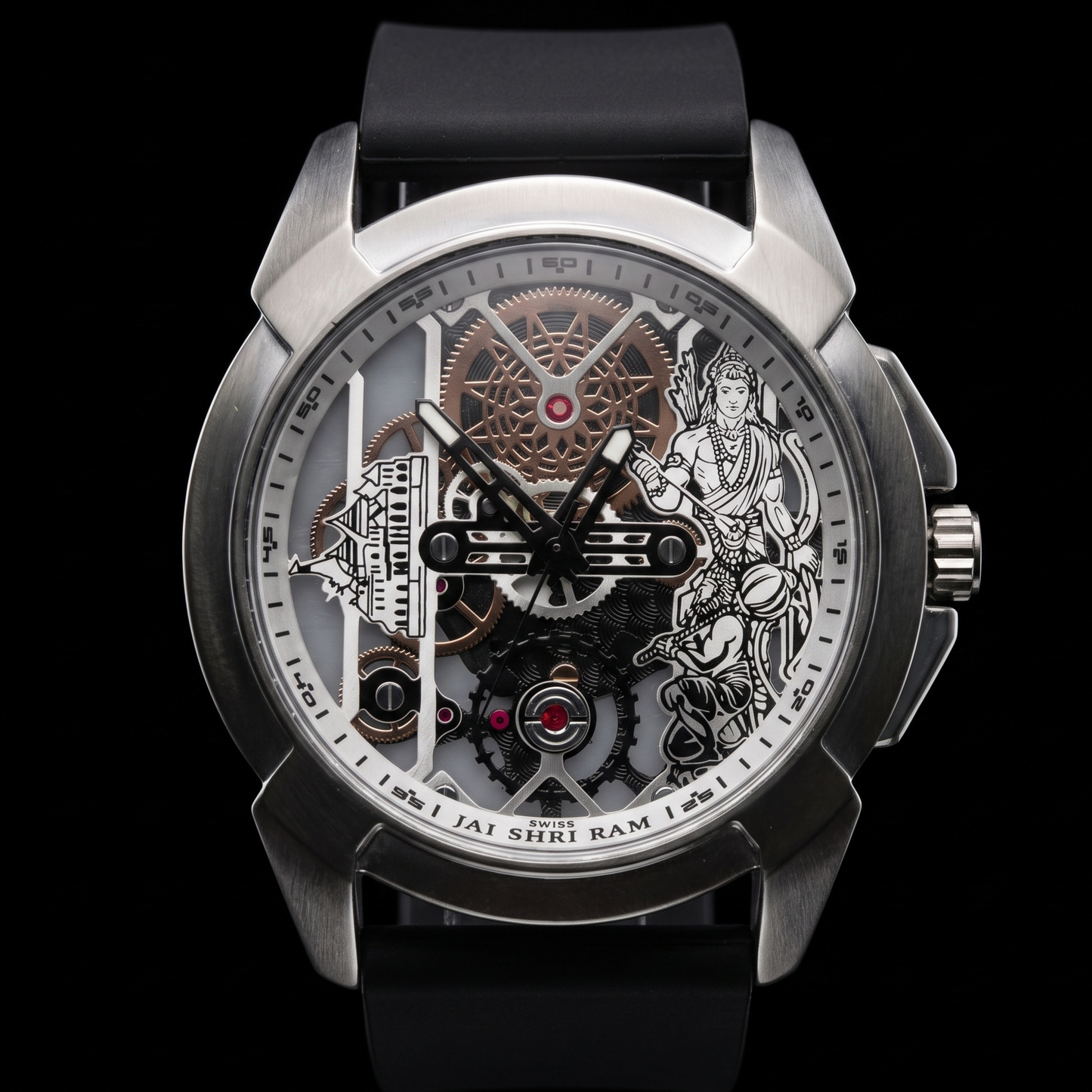 Raghunandan Matte Silver With Silicone Black S