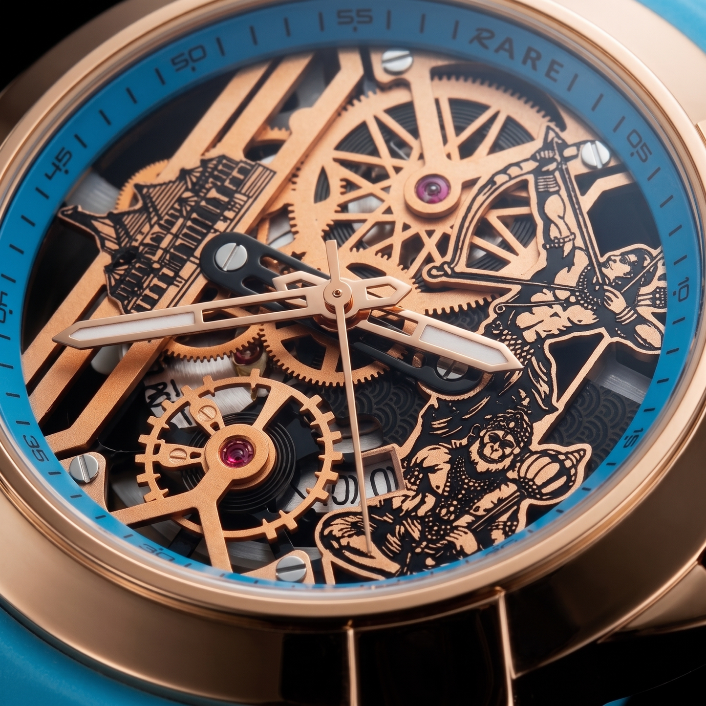 Raghunandan Gold With Silicone Sky Blue S