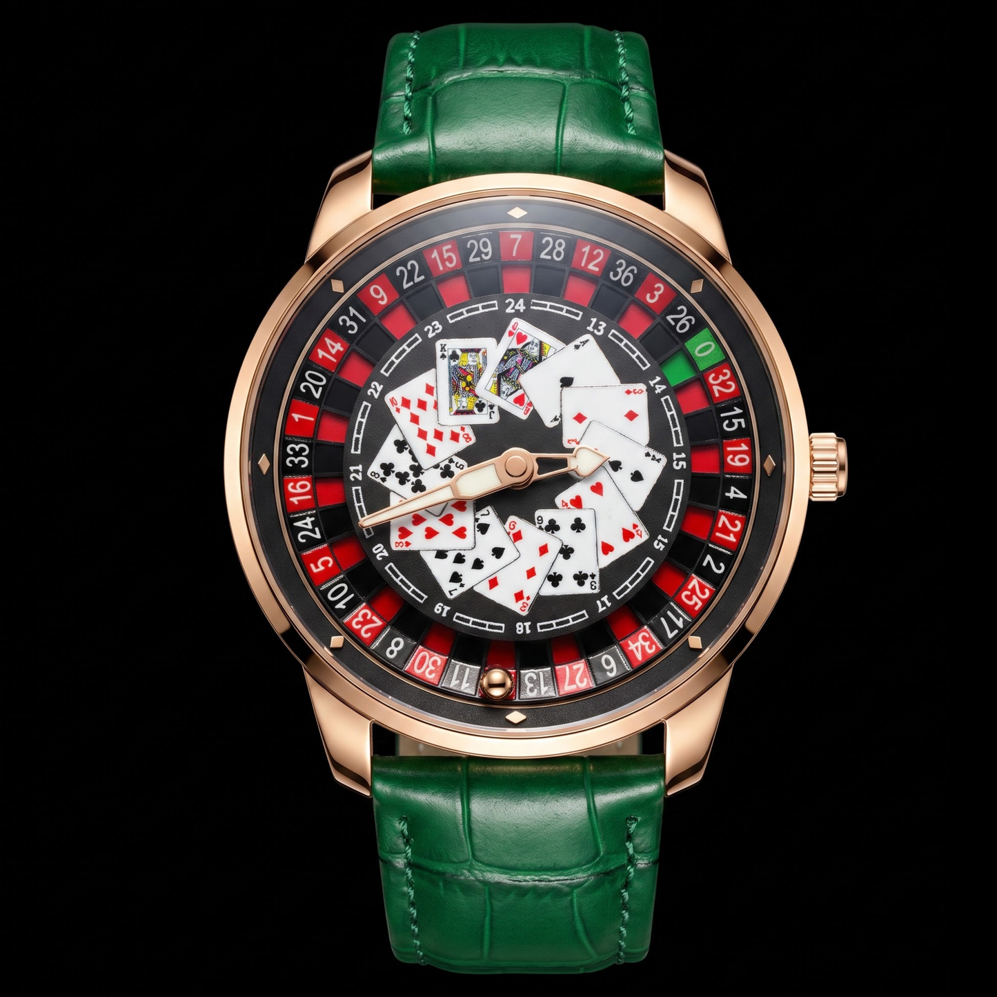 Casino Poker Rose Gold With Green S