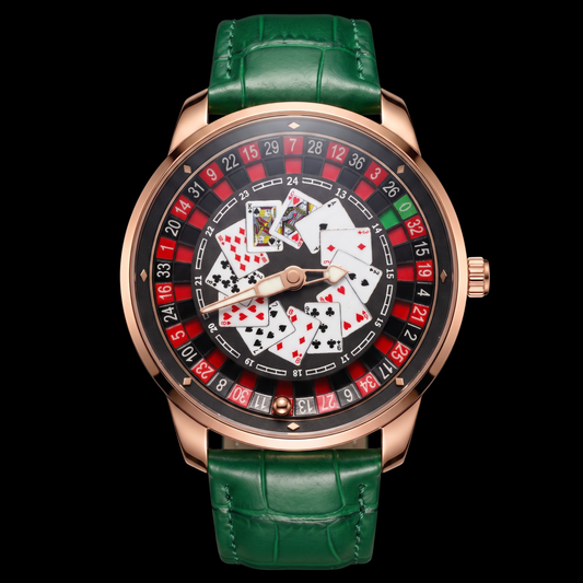 Casino Poker Rose Gold With Green S